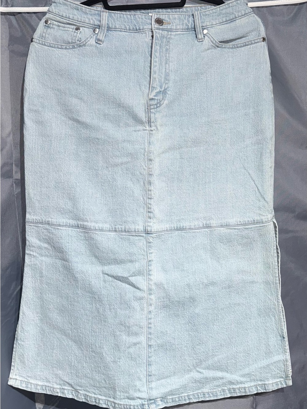 On 34th Women's Split-Seam Denim Midi Skirt, - Picture 2 of 7